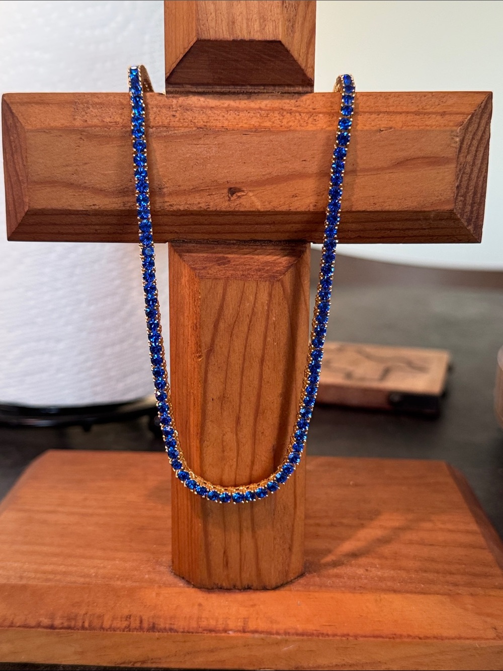 Park Lane Gold Necklace with Sapphire Blue Stones - SAPPHIRE ETERNITY - Picture 4 of 5